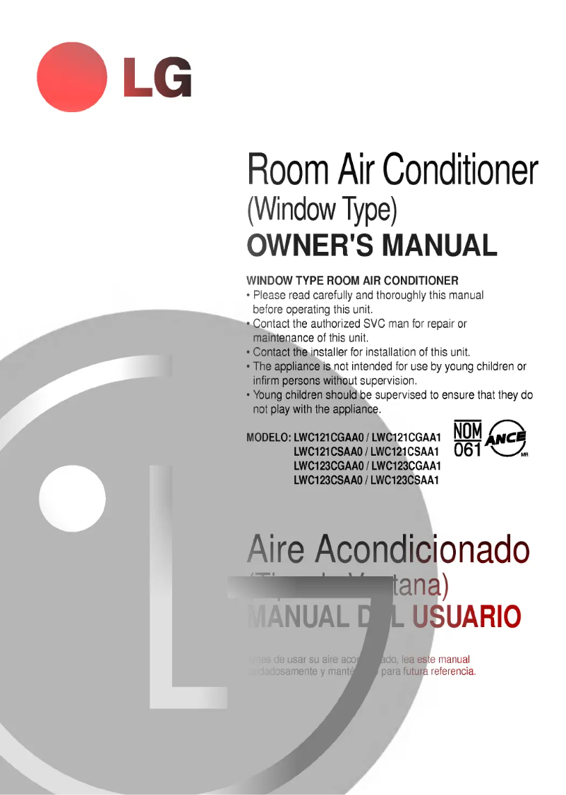 Page 1 de la notice Manuel utilisateur LG LWC123CGAA1