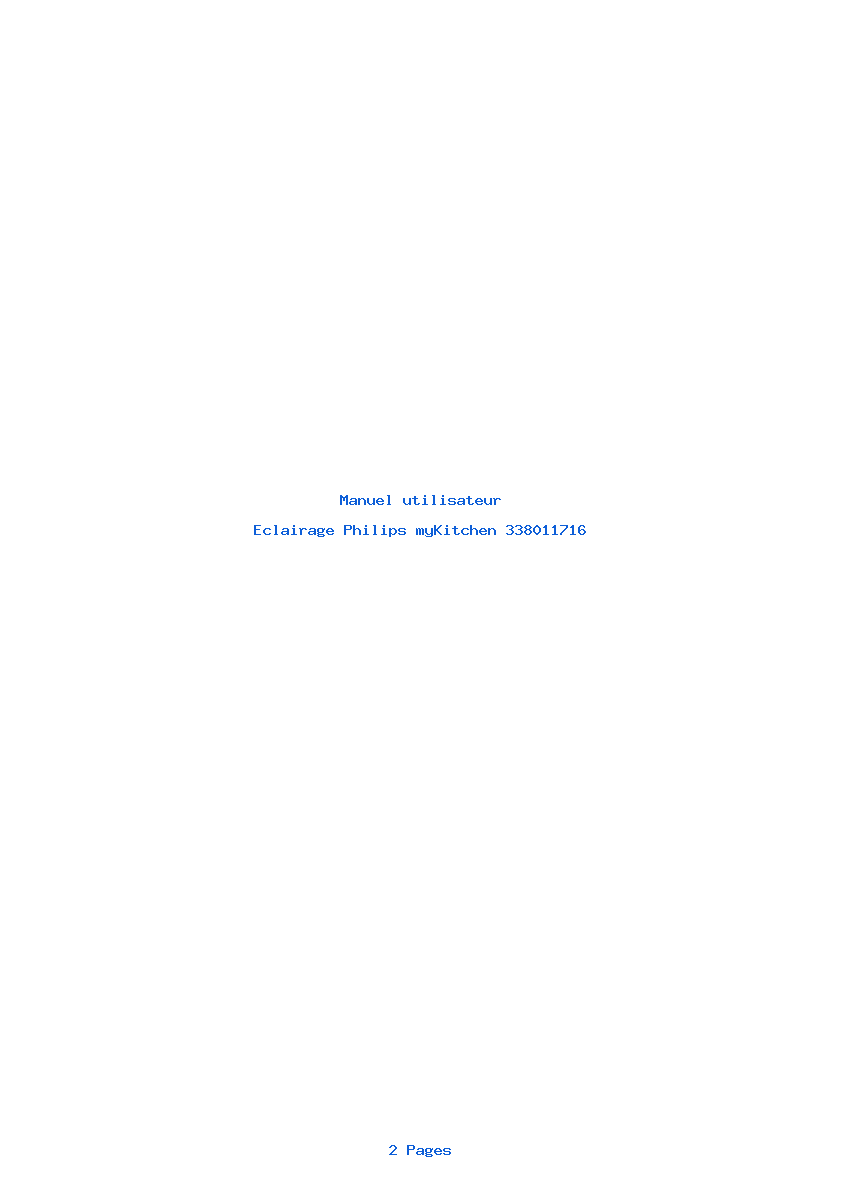 Page 1 de la notice Manuel utilisateur Philips myKitchen 338011716