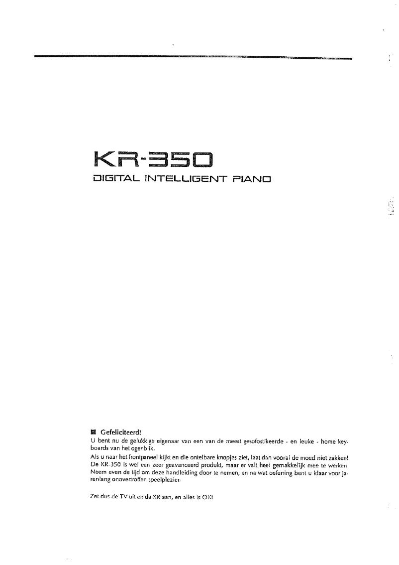 Page 1 de la notice Manuel utilisateur Roland KR-350