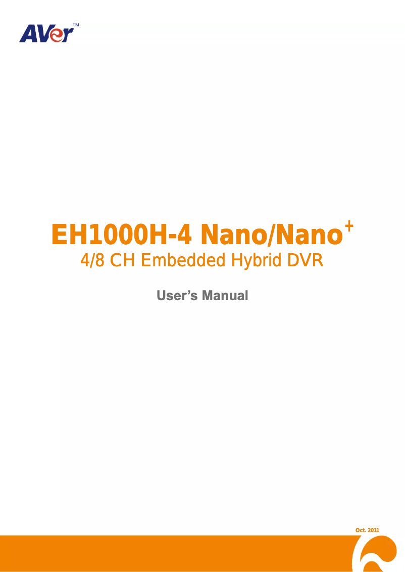 Page 1 de la notice Manuel utilisateur AVer EH1008H-4 Nano