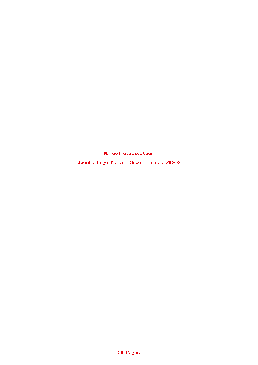 Page 1 de la notice Manuel utilisateur Lego Marvel Super Heroes 76060
