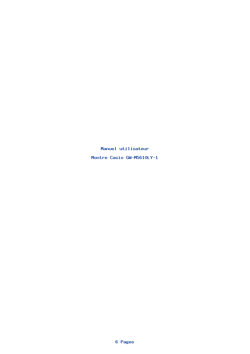 Page 1 de la notice Manuel utilisateur Casio GW-M5610LY-1
