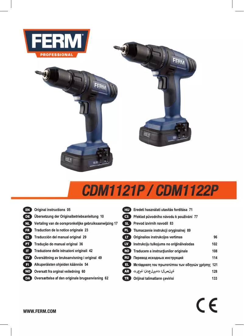 Page 1 de la notice Manuel utilisateur Ferm CDM1122P