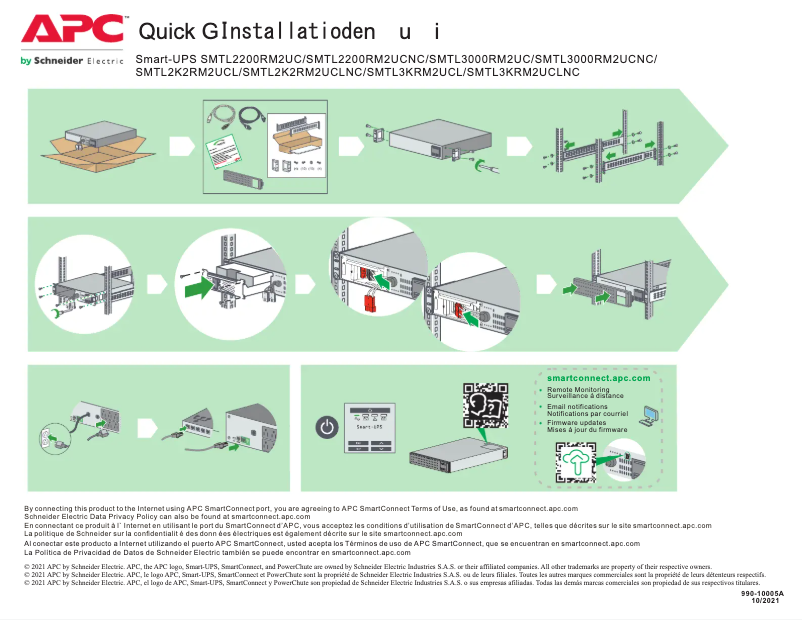 Page 1 de la notice Manuel utilisateur APC Smart-UPS SMTL3KRM2UCLNC