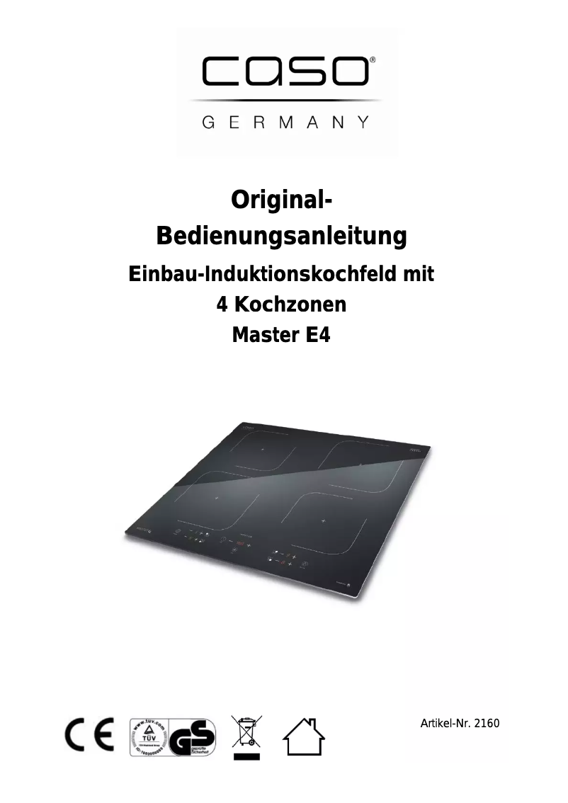 Page 1 de la notice Manuel utilisateur Caso Master E4