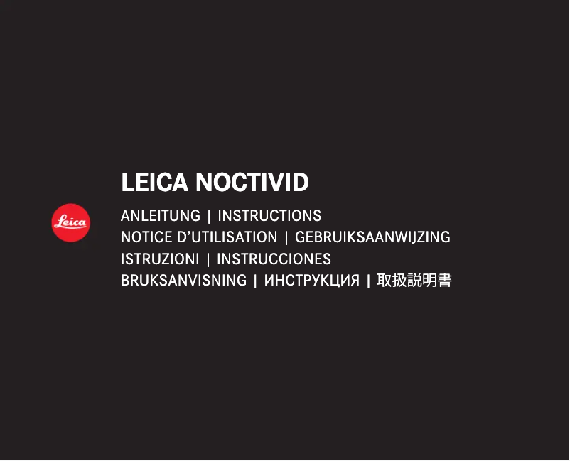 Page 1 de la notice Manuel utilisateur Leica Noctivid