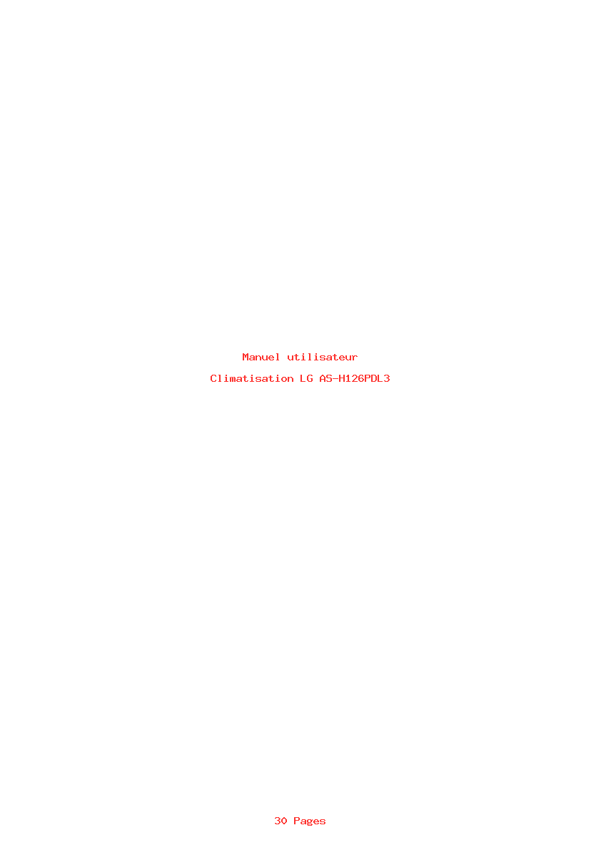 Page 1 de la notice Manuel utilisateur LG AS-H126PDL3