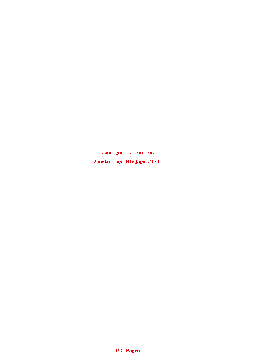 Page 1 de la notice Consignes visuelles Lego Ninjago 71794