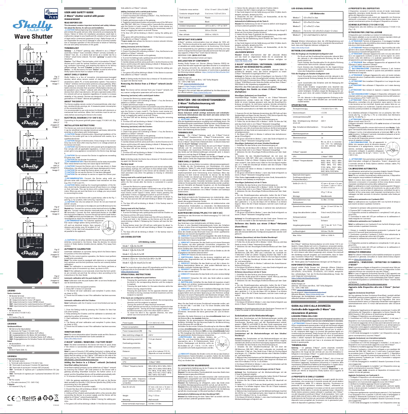 Page 1 de la notice Manuel utilisateur Shelly Wave Shutter