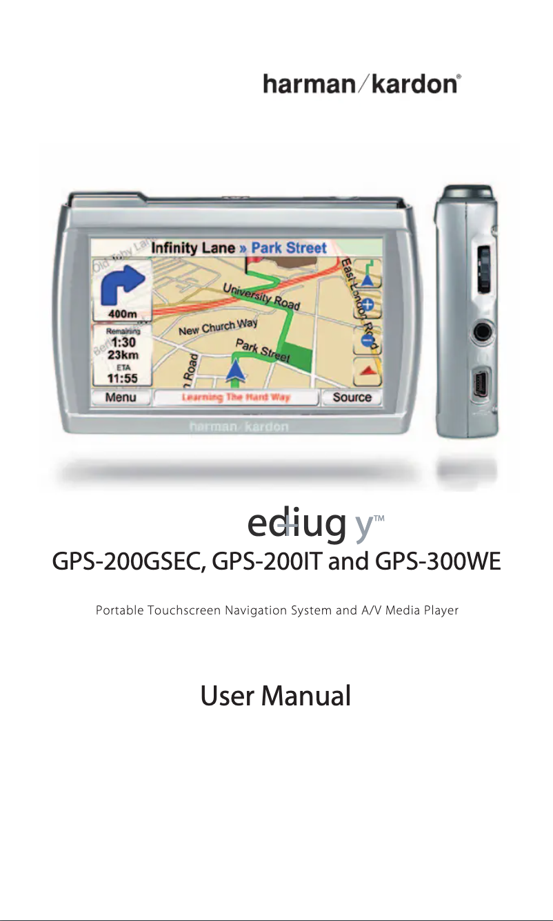 Page 1 de la notice Manuel utilisateur Harman Kardon GPS-300