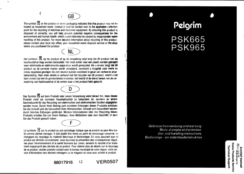 Página 1 del manual Manual de usuario Pelgrim PSK 665
