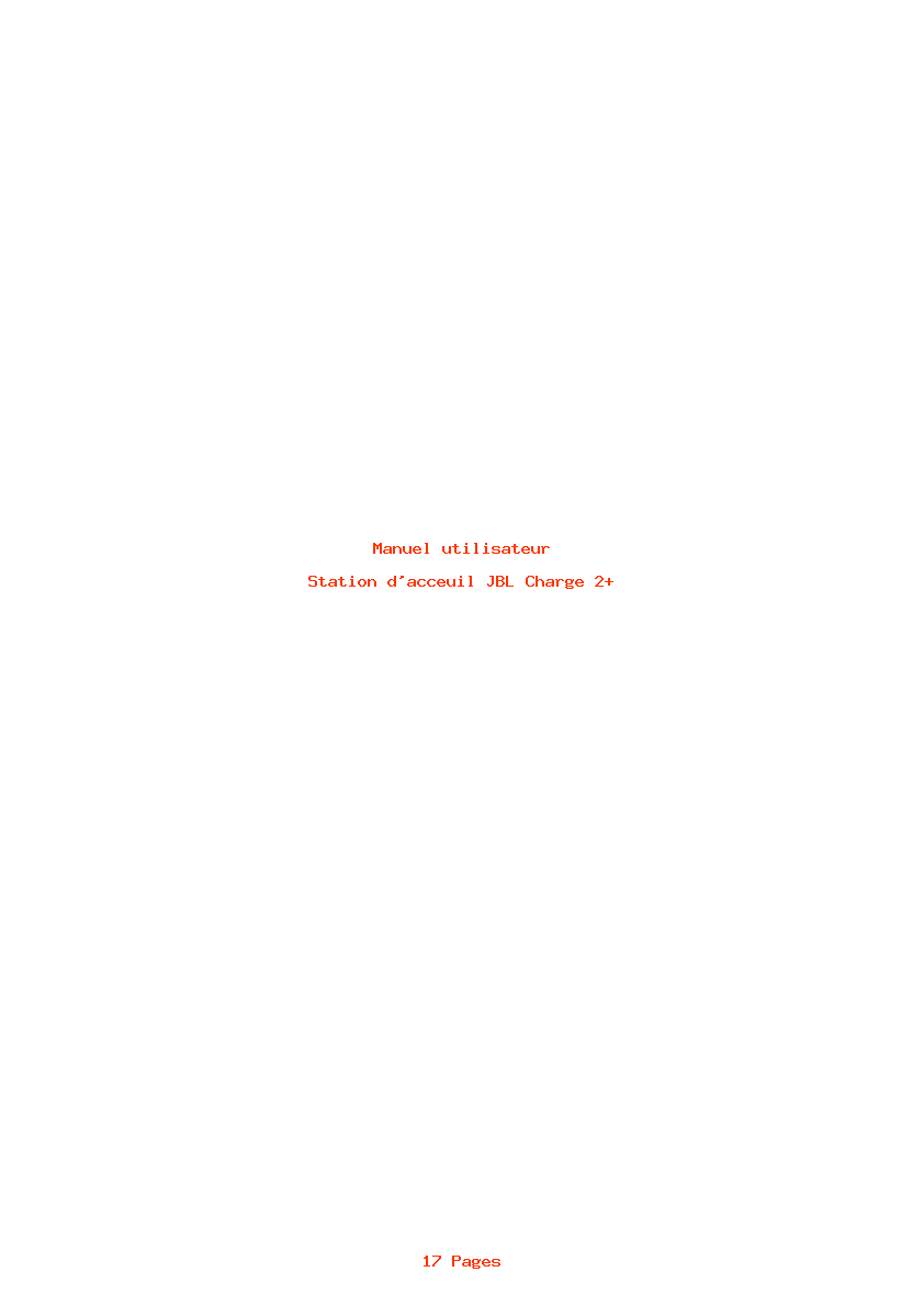 Page 1 de la notice Manuel utilisateur JBL Charge 2+