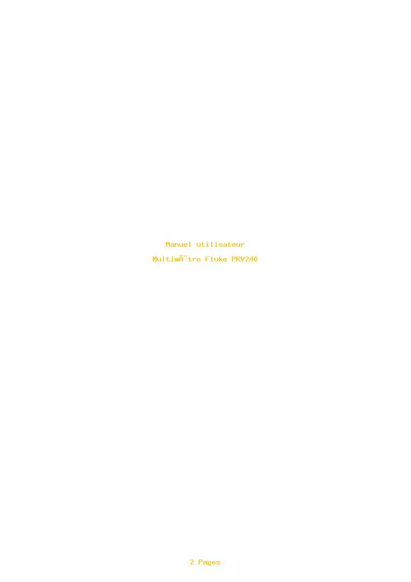 Image de la première page du manuel de l'appareil PRV240