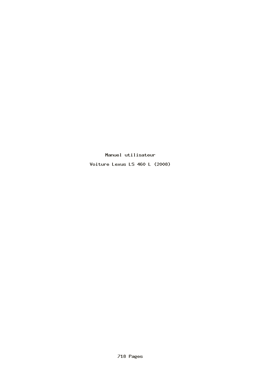 Page 1 de la notice Manuel utilisateur Lexus LS 460 L (2008)
