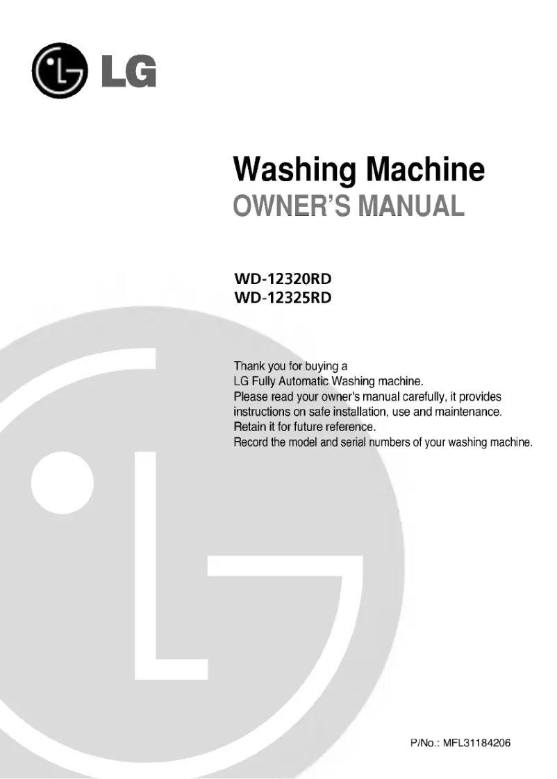 Página 1 del manual Manual de usuario LG WD-12325RD