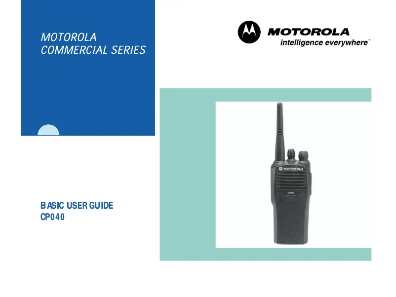 Page 1 de la notice Manuel utilisateur Motorola CP040