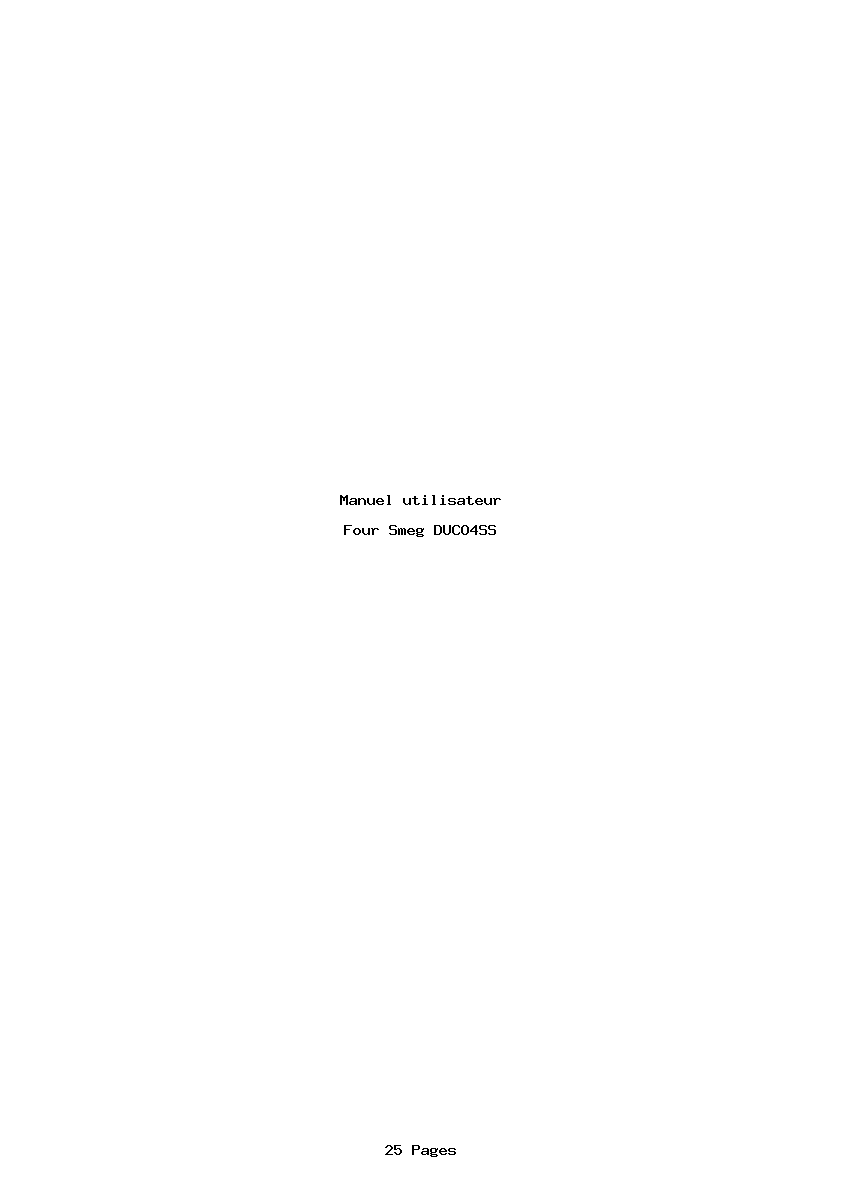 Page 1 de la notice Manuel utilisateur Smeg DUCO4SS