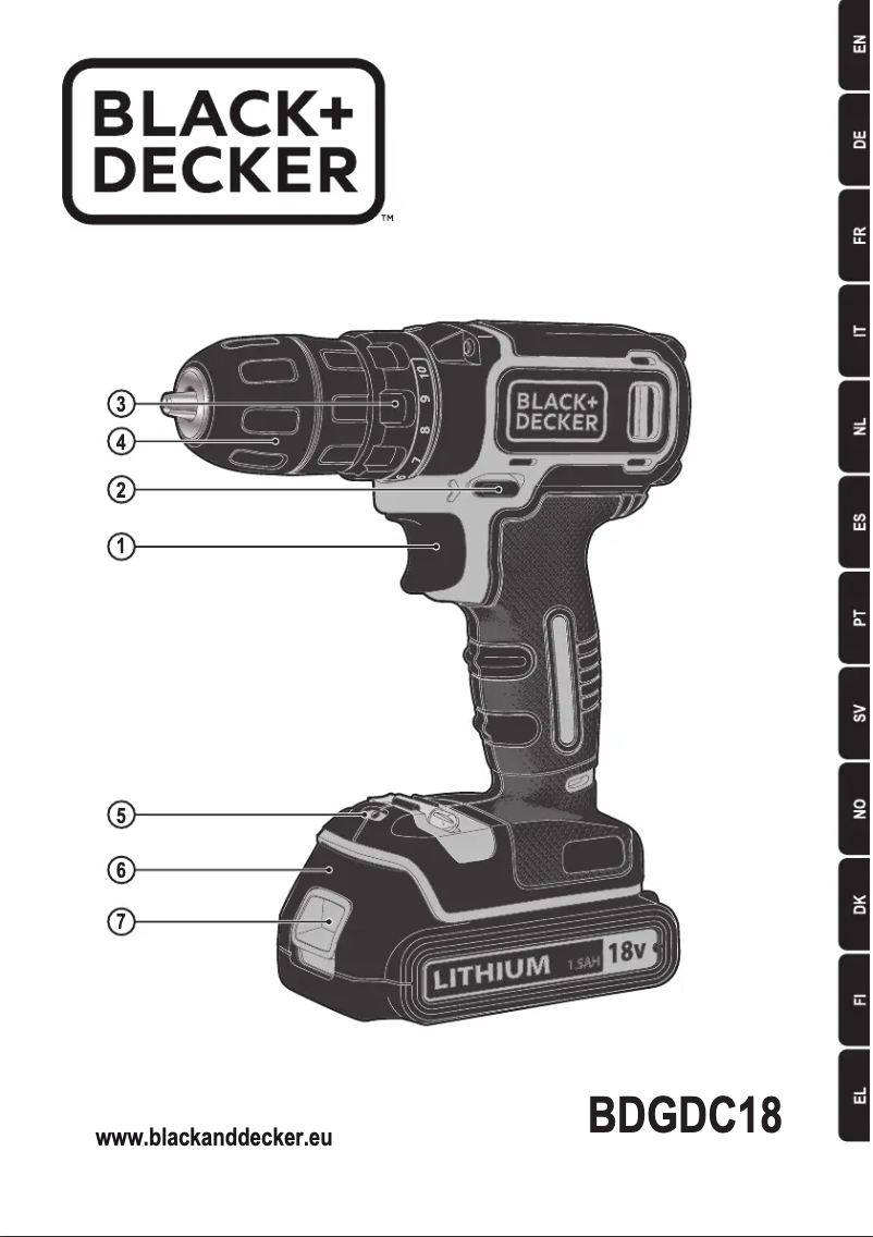 Página 1 del manual Manual de usuario Black & Decker BDGDC18