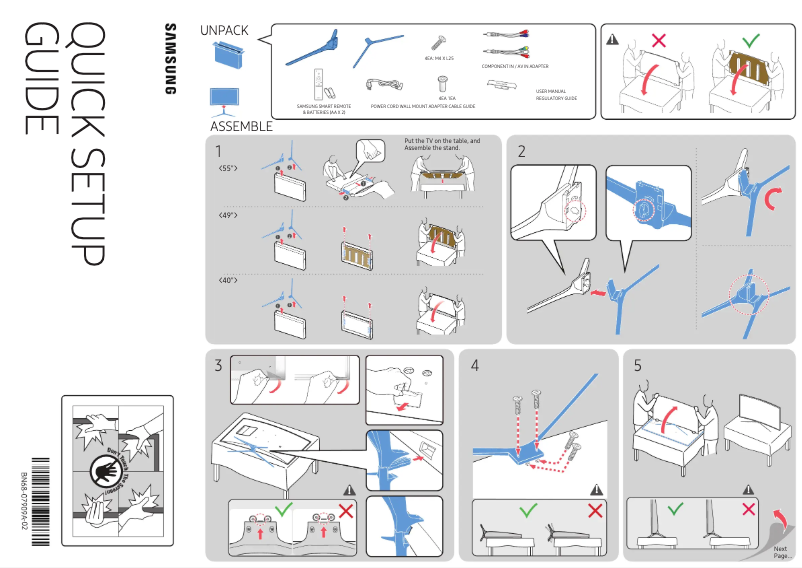 Página 1 del manual Guía de instalación Samsung UN40K6250AF