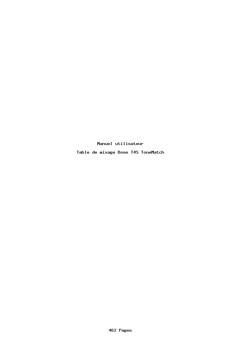 Page 1 de la notice Manuel utilisateur Bose T4S ToneMatch