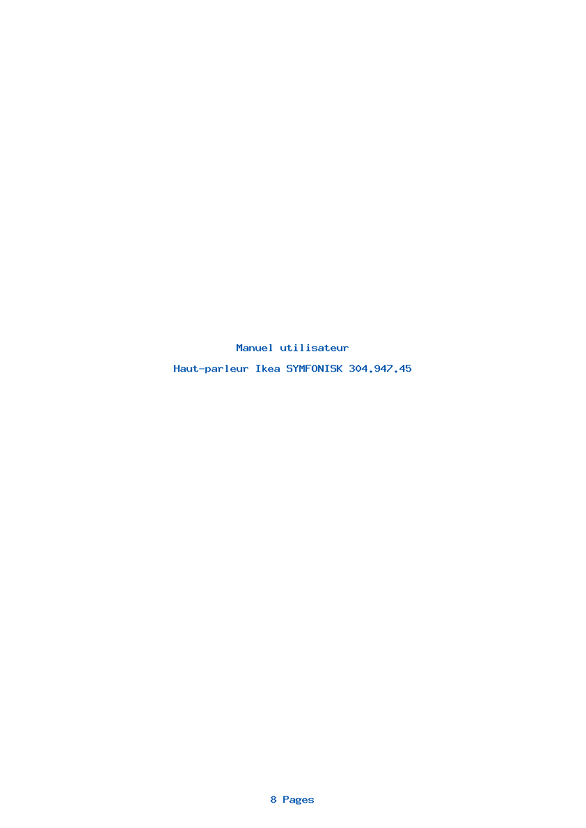Page 1 de la notice Manuel utilisateur Ikea SYMFONISK 304.947.45