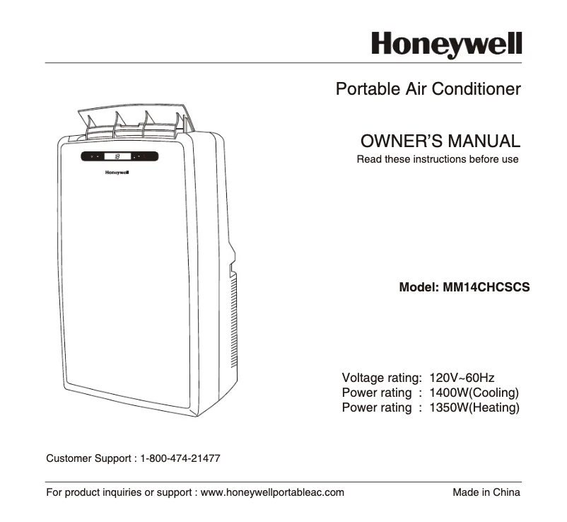Página 1 del manual Manual de usuario Honeywell MM14CHCSCS