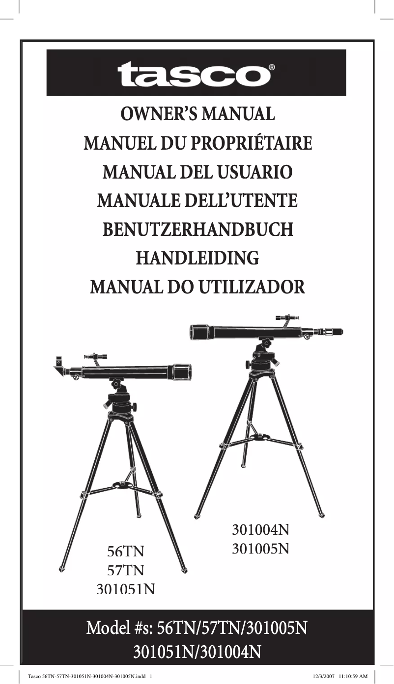 Página 1 del manual Manual de usuario Tasco Specialty 301051N