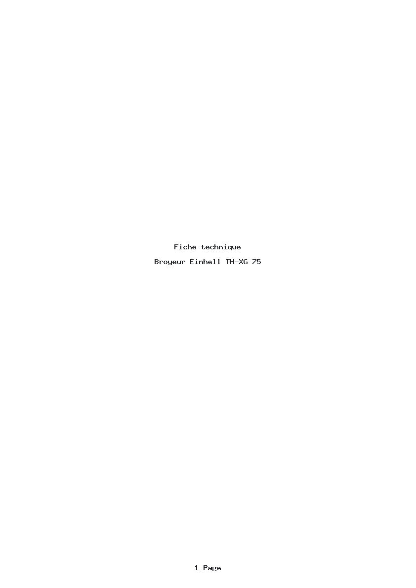 Image de la première page du manuel de l'appareil TH-XG 75