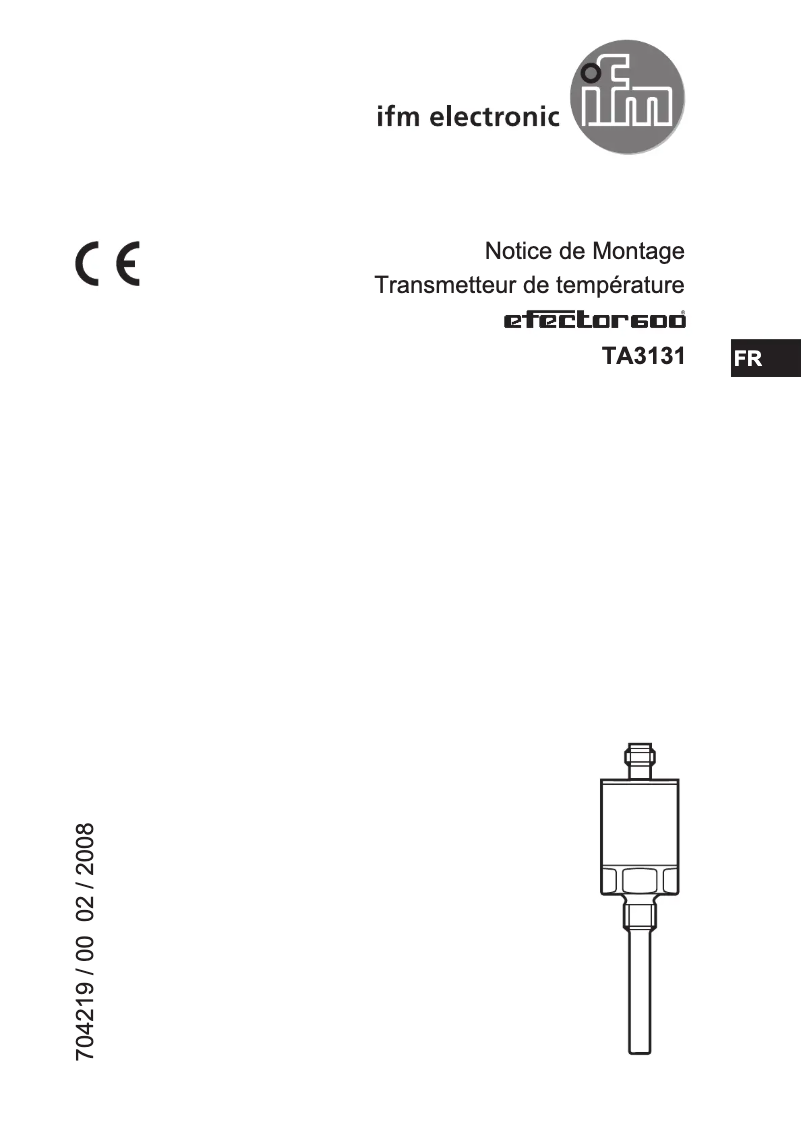 Page 1 de la notice Manuel utilisateur IFM TA3131