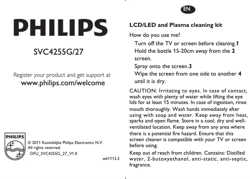 Página 1 del manual Manual de usuario Philips SVC4255G