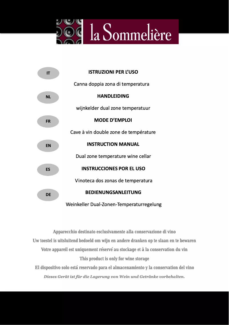 Página 1 del manual Manual de usuario La Sommelière ECS135