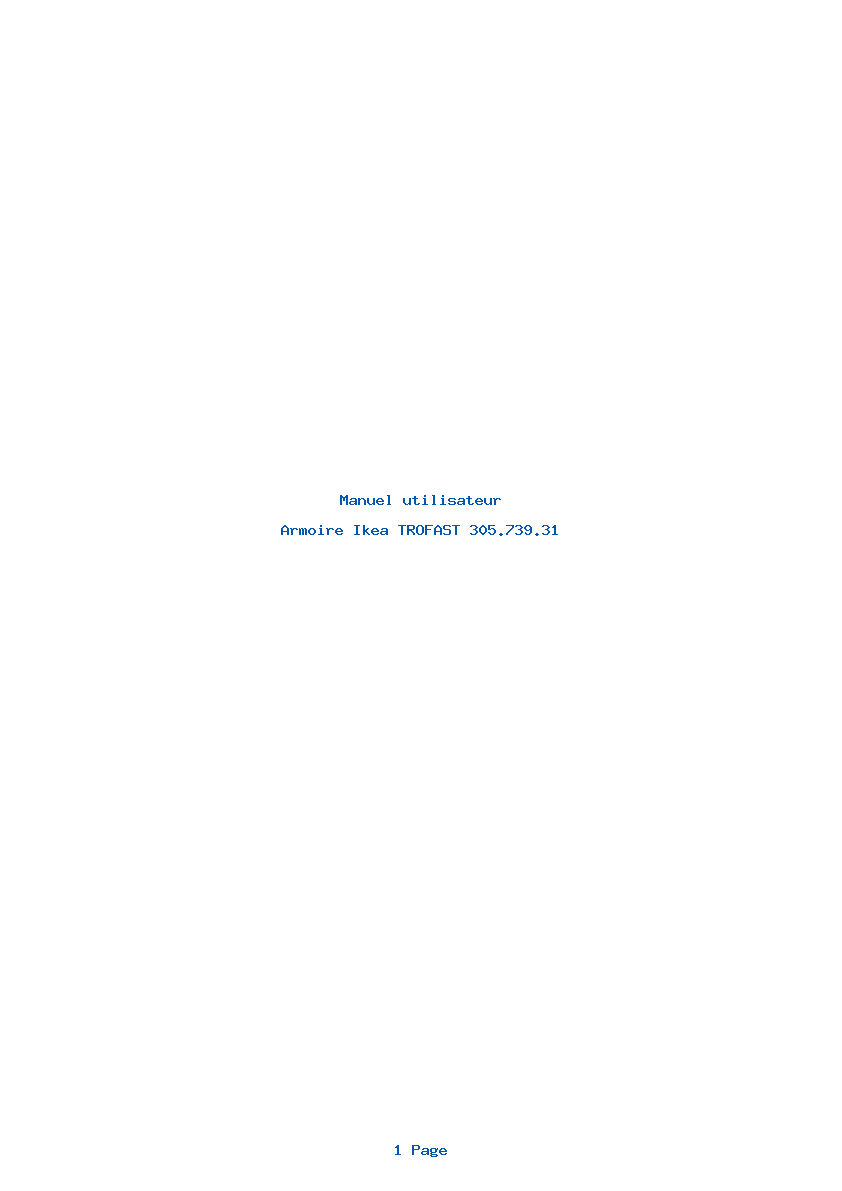 Page 1 de la notice Manuel utilisateur Ikea TROFAST 305.739.31