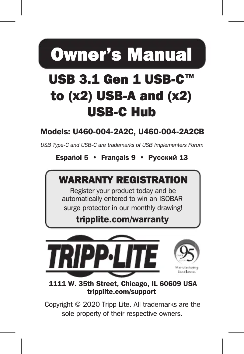 Página 1 del manual Manual de usuario Tripp Lite U460-004-2A2CB