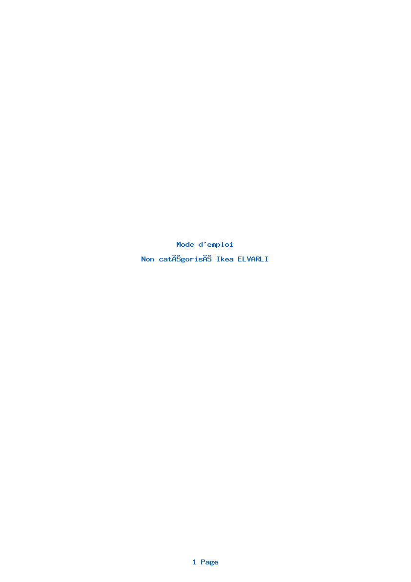 Page 1 de la notice Mode d'emploi Ikea ELVARLI