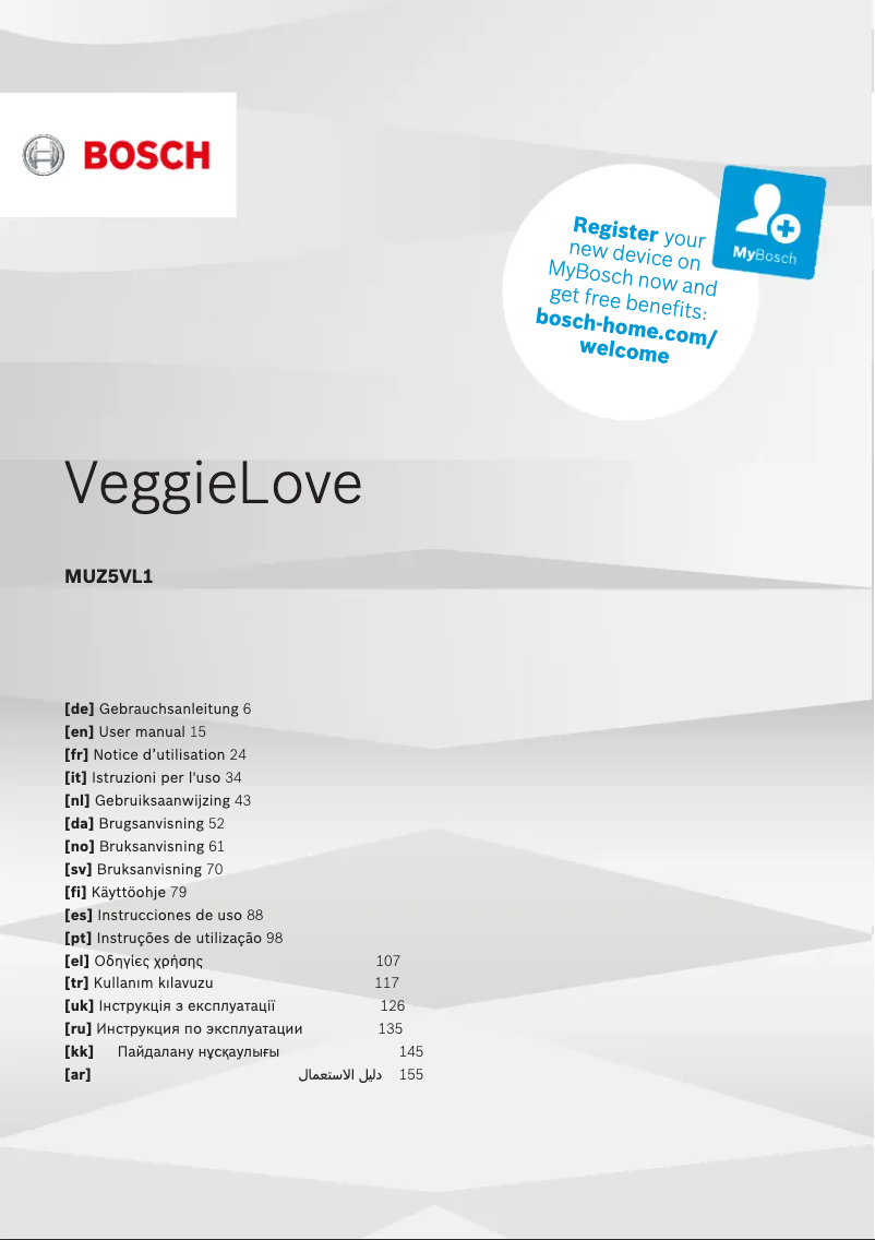 Page 1 of the manual User Manual Bosch MUM5XW20