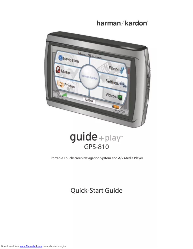 Page 1 de la notice Manuel utilisateur Harman Kardon GPS 810EU