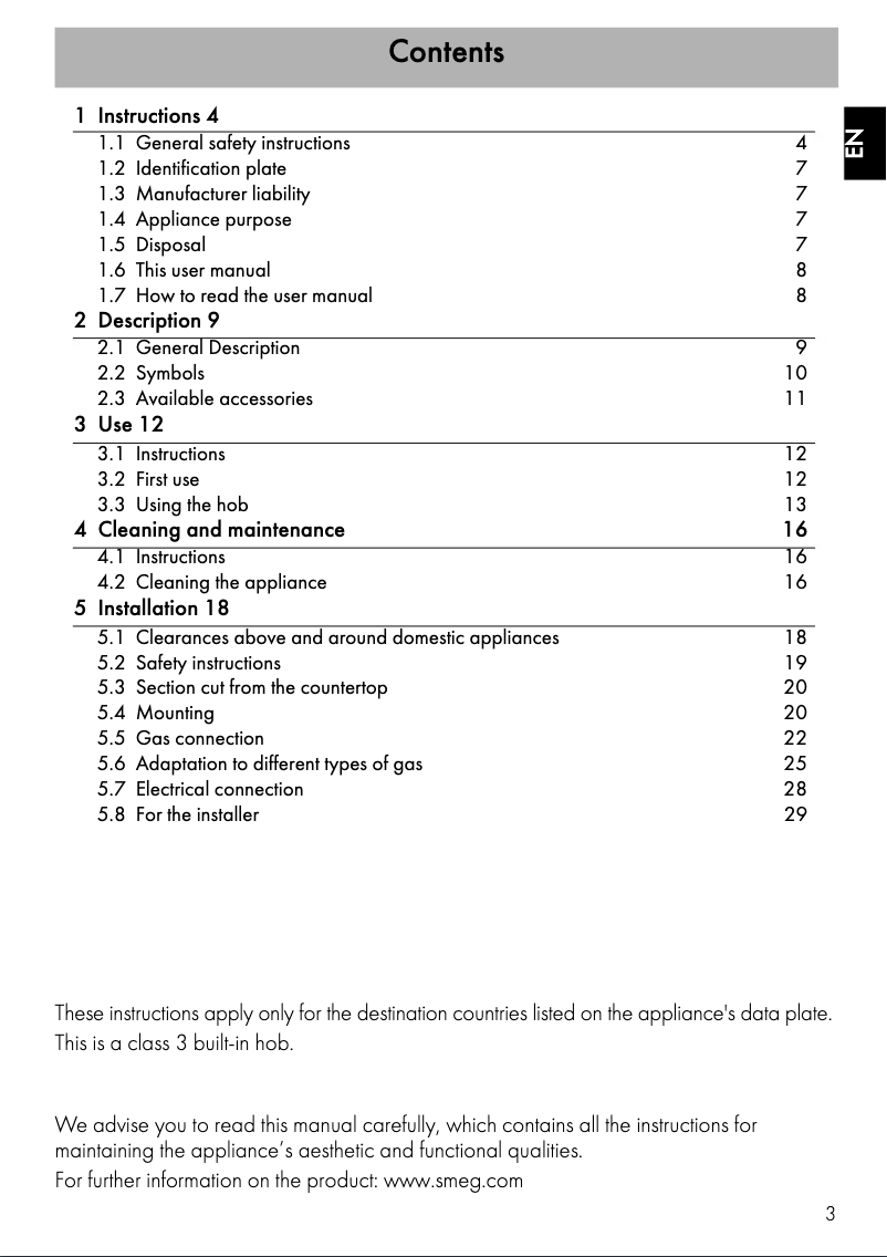 Page 1 de la notice Manuel utilisateur Smeg PV395LCN