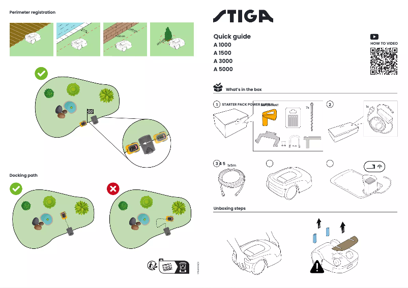 Page 1 of the manual Quick Start Guide Stiga A 1000