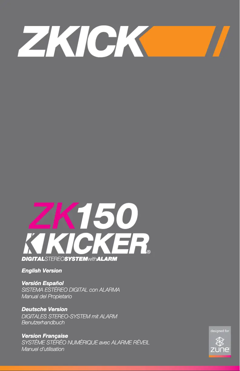 Page 1 of the manual User Manual Kicker ZK 150