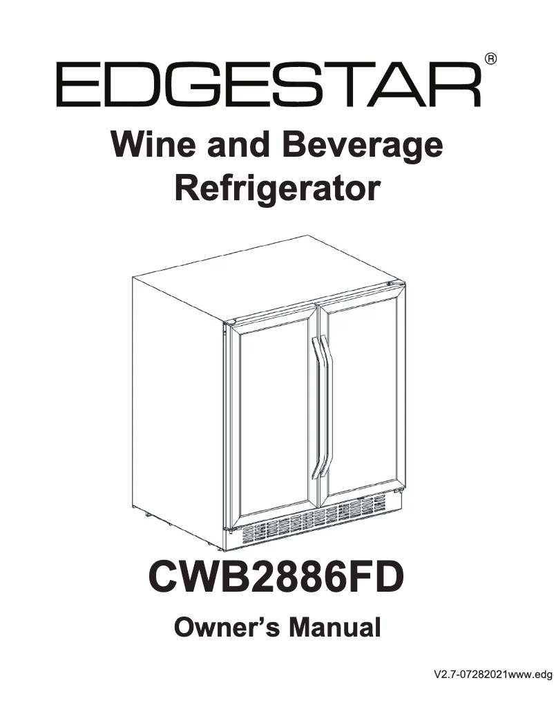 Page 1 de la notice Manuel utilisateur EdgeStar CWB2886FD