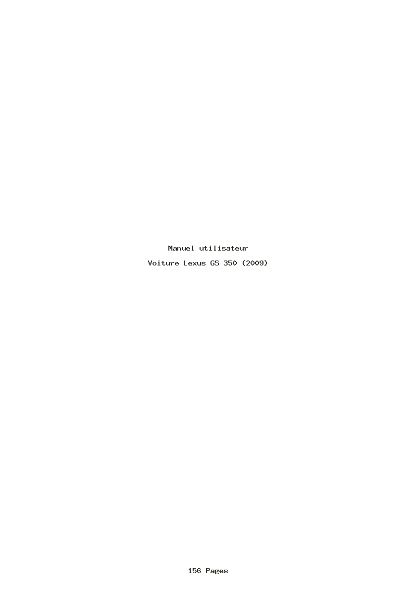 Page 1 de la notice Manuel utilisateur Lexus GS 350 (2009)