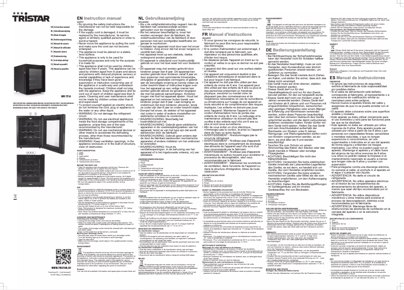 Page 1 de la notice Manuel utilisateur TriStar WR-7516