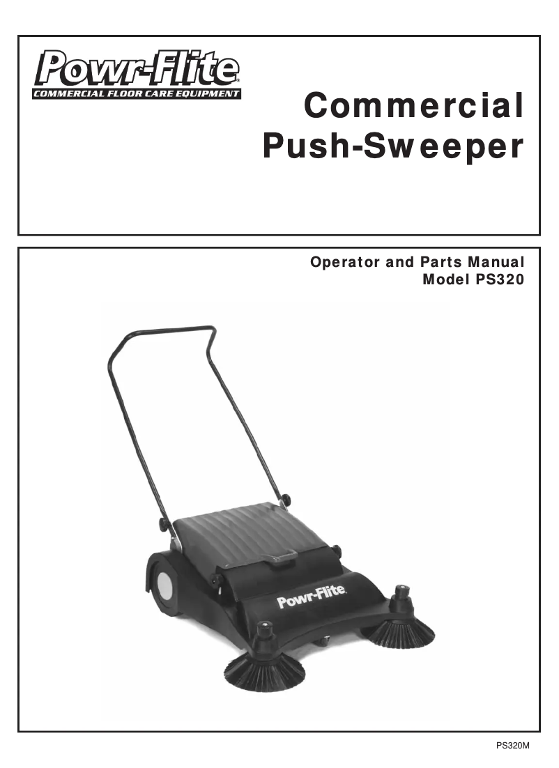 Page 1 de la notice Manuel utilisateur Powr-Flite PS320