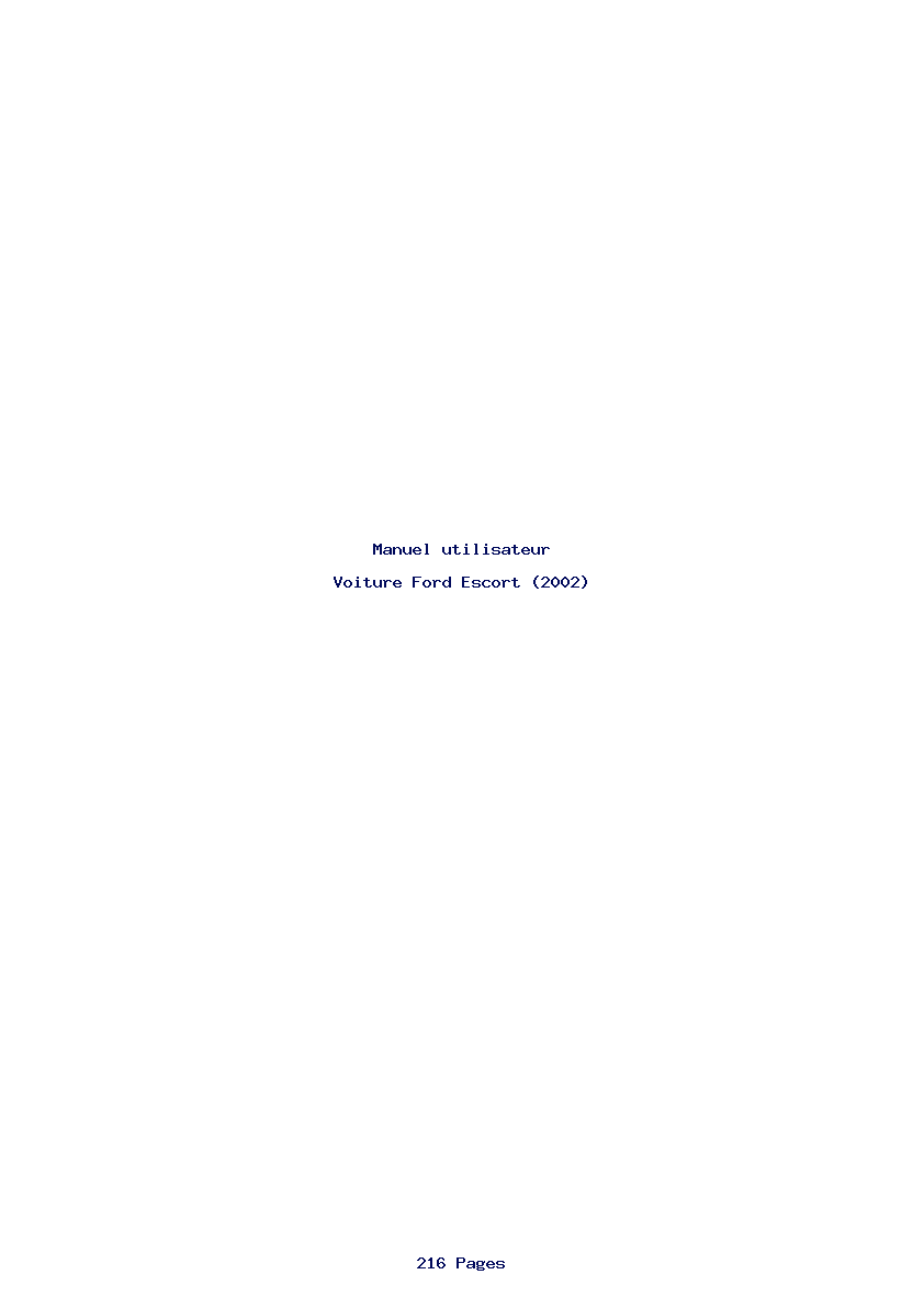 Image de la première page du manuel de l'appareil Escort (2002)