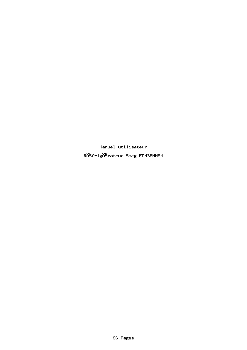 Page 1 de la notice Manuel utilisateur Smeg FD43PMNF4