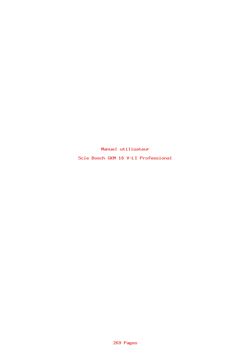 Page 1 de la notice Manuel utilisateur Bosch GKM 18 V-LI Professional
