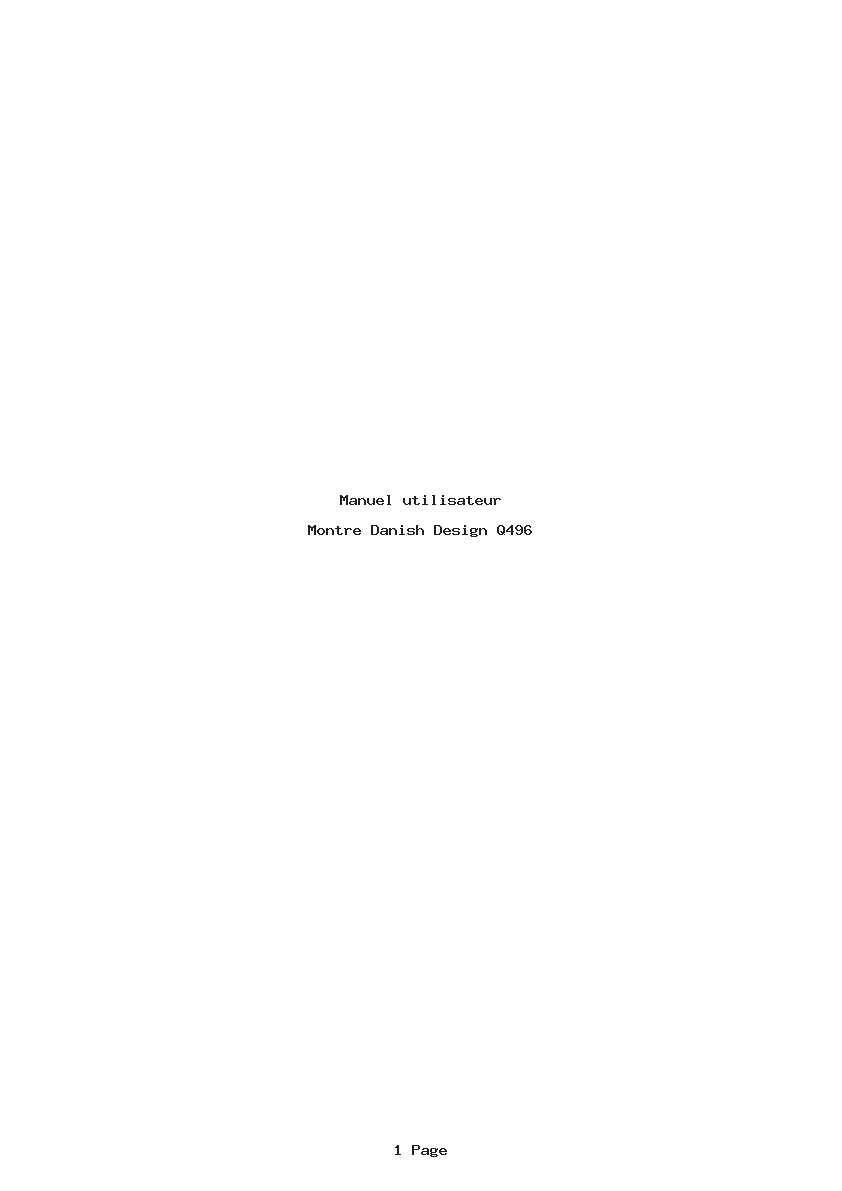 Page 1 de la notice Manuel utilisateur Danish Design Q496