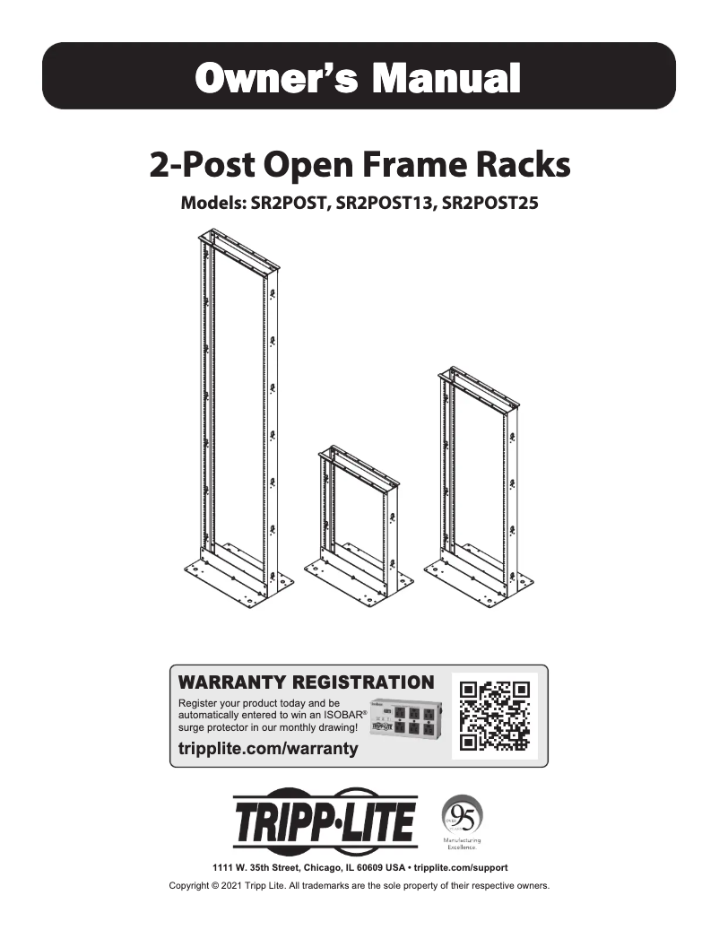 Page 1 de la notice Manuel utilisateur Tripp Lite SmartRack SR2POST25