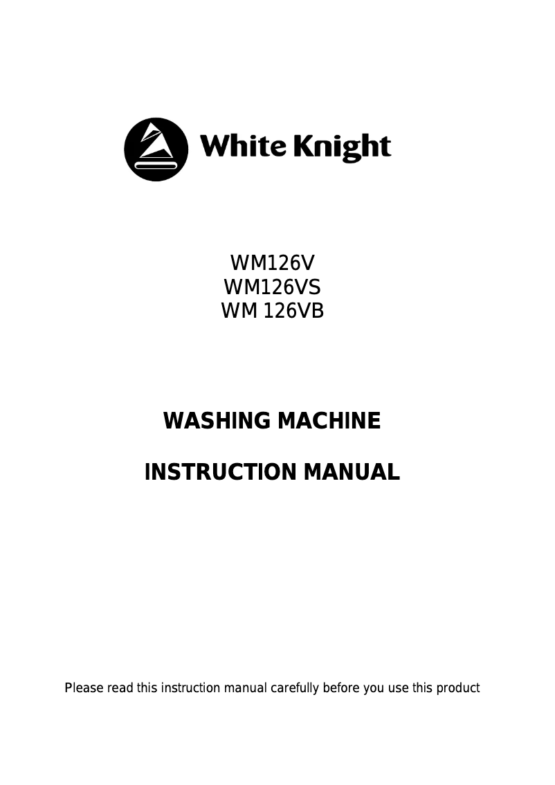 Página 1 del manual Manual de usuario White Knight WM126VB