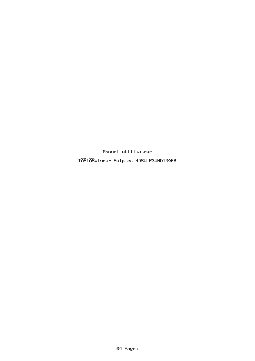 Page 1 de la notice Manuel utilisateur Sulpice 49SULP3UHD130EB